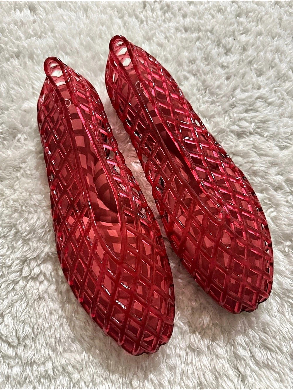 Red Geometric Jelly Sandals New size 7